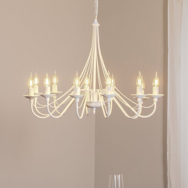 ALDEX Candelabru roz, alb, 12 becuri, metal, reglabil, Alb, Camera de zi / sufragerie, Metal