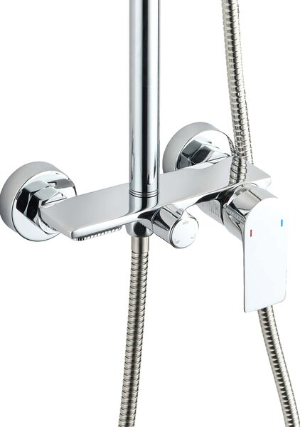 Invena Rikia set de duș perete cu duș de ploaie crom AU-24-B01