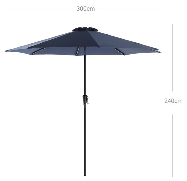 Umbrela de terasa Songmics Albastru 300x300x240 cm