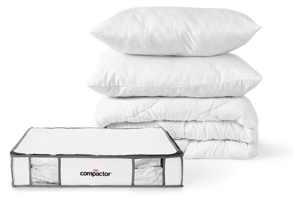 Cutii de depozitare pentru haine 3 buc. din material textil cu vacuum/cu pereți întăriți 45x65x15,5 cm Life – Compactor