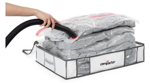 Cutii de depozitare pentru haine 3 buc. din material textil cu vacuum/cu pereți întăriți 45x65x15,5 cm Life – Compactor