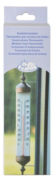 Termometru pentru fereastră Esschert Design, înălțime 25 cm, arămiu