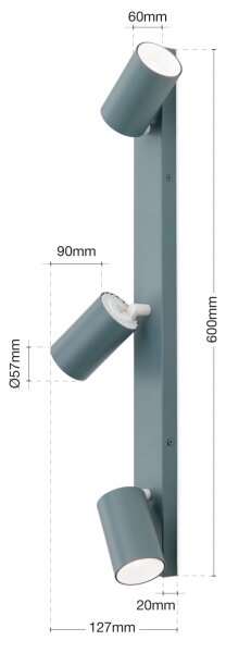 Orion - Lampă spot PENN, 3 x GU10, 13 W, 230 V, gri