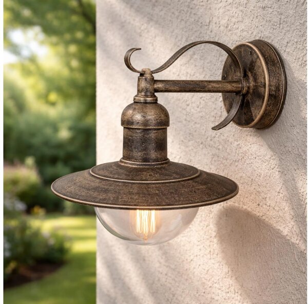 Brilagi - Aplica de perete pentru exterior MOLDE 1xE27/60W/230V IP44 bronz/patină