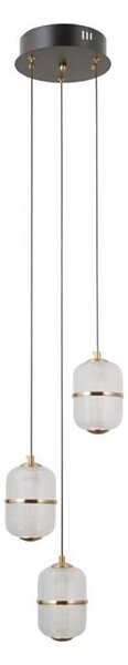 ITALUX PND-34375-3-BK - Lustră LED suspendată pe cablu ALANI, 3xLED/5W/230V, 3000K, negru/auriu