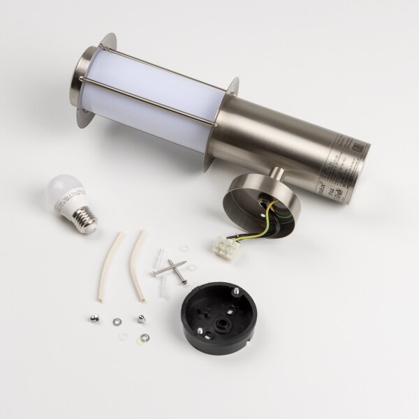 Aplica LED de perete pentru exterior cu senzor de mișcare 1xE27/4,9W/230V IP44 crom mat