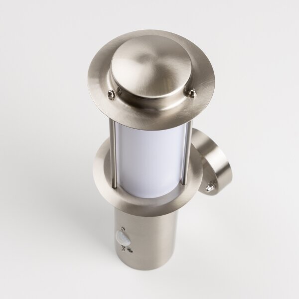 Aplica LED de perete pentru exterior cu senzor de mișcare 1xE27/4,9W/230V IP44 crom mat