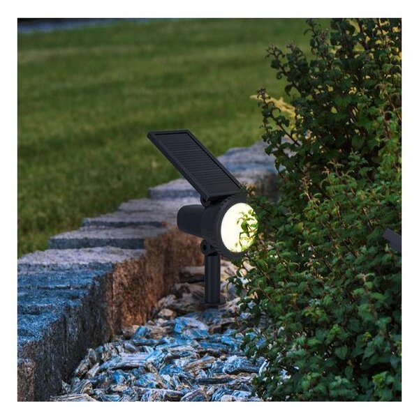 Eglo 901069 - Lampă solară SAMBUCO LED RGBW reglabilă, 3W/4,5V, IP44, neagră, cu telecomandă