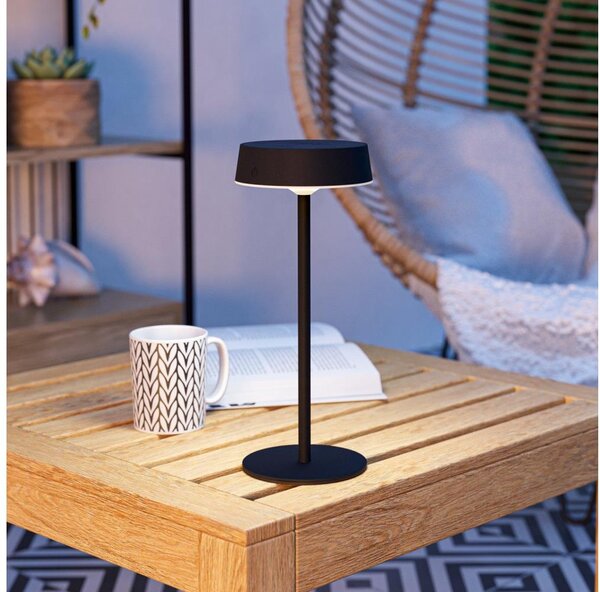 Eglo 75876-LED SIMERI lampă de birou solară reîncărcabilă, dimabilă LED/3W/5V 1800mAh IP44 negru