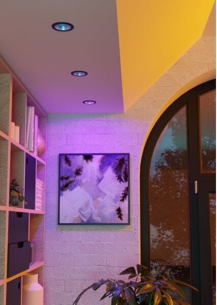 Eglo 902298 - Plafonieră LED YEBRA-Z RGBW, dimabilă, cu sticlă fumurie, LED/4,8W/230V IP44, negru