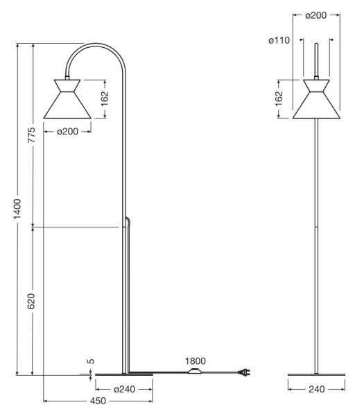 Osram - Lampadar DECOR WAIST 1xE27/40W/230V, negru