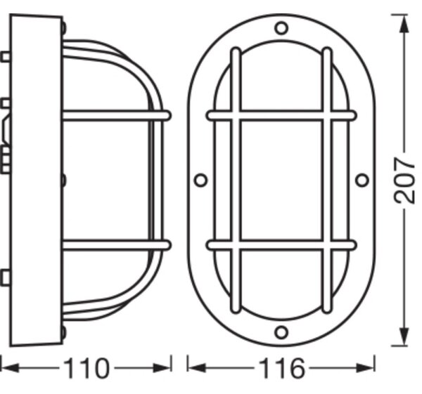 Osram - Aplică de exterior BULKHEAD 1xE27/10W/230V IP54 neagră
