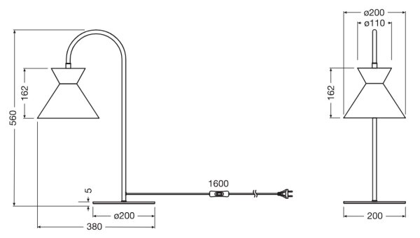 Osram - Lampă de masă DECOR WAIST 1xE27/40W/230V neagră