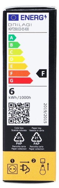 Bec LED cu filament T25 E14/6W/230V 3000K - Brilagi