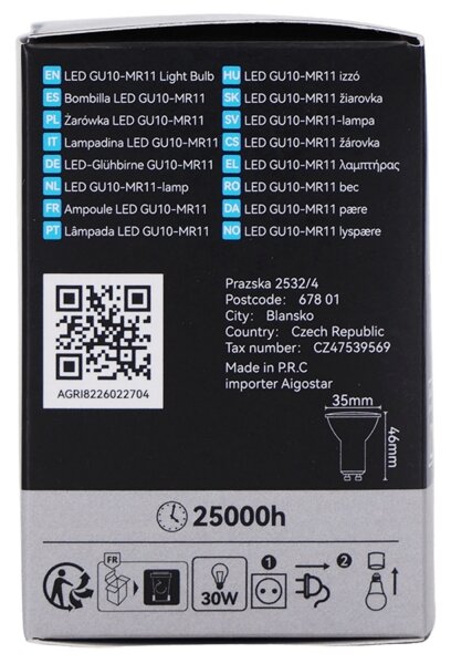 Bec LED MR11 GU10/4W/230V 3000K - Brilagi