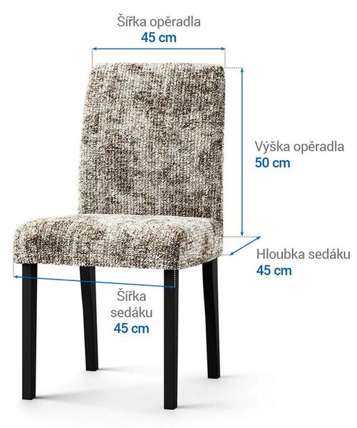 Huse bielastice MARMO bej scaun cu spatar 2 buc (45 x 45 x 50 cm)