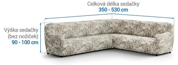 Huse bielastice MARMO bej colţar (l. 350 - 530 cm)