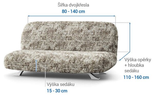 Huse bielastice MARMO bej 2fotoliu cu manere de lemn (l. 80 -140 cm)