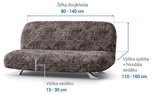 Huse bielastice MARMO maro 2fotoliu cu manere de lemn (l. 80 -140 cm)