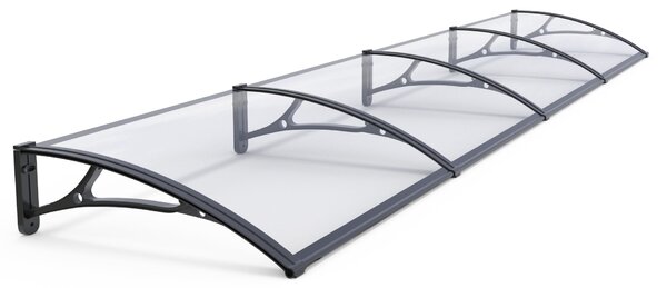 Copertină PRO 400x80 cm din aluminiu și plexiglas – Negru/Transparent
