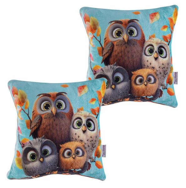 Set de 2 feţe pernuţe din micropluş BUFNIŢE 40 x 40 cm