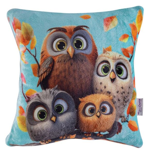 Set de 2 feţe pernuţe din micropluş BUFNIŢE 40 x 40 cm