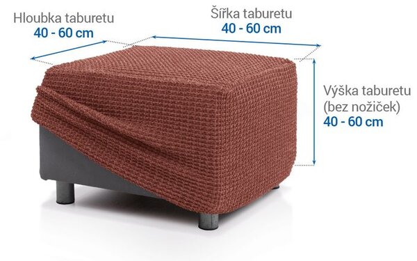 Huse super elastice RUBINIA cărămizii taburet (40 - 60 cm)