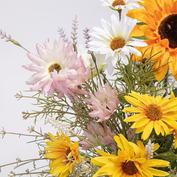 Buchet FLOAREA-SOARELUI, MARGARETE, FLORI DE CÂMP 65 cm
