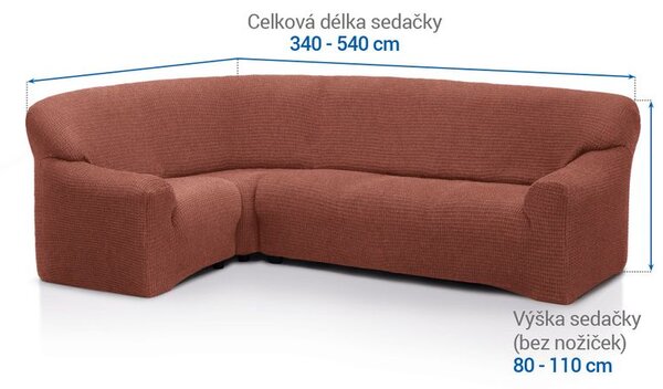 Huse super elastice RUBINIA cărămizii colţar (l. 340 - 540 cm)