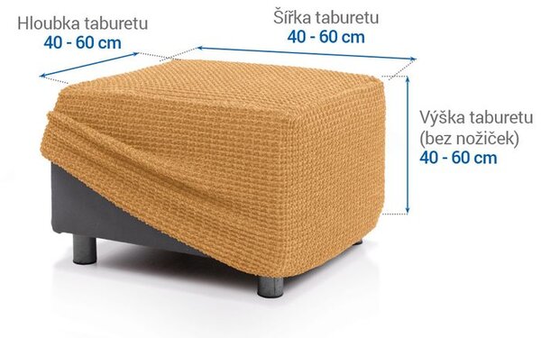Huse super elastice RUBINIA aurii taburet (40 - 60 cm)