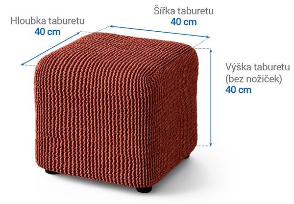 Huse bielastice COSTINA culoarea cupru taburet (40 x 40 x 40 cm)