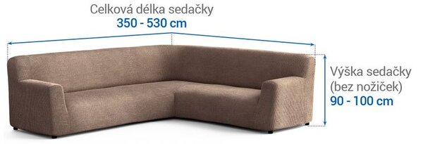 Huse bielastice COSTINA alunei colţar (l. 350 - 530 cm)