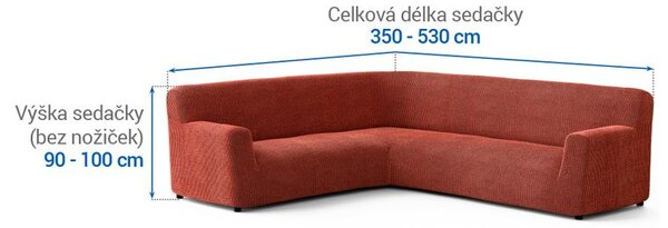 Huse bielastice COSTINA culoarea cupru colţar (l. 350 - 530 cm)