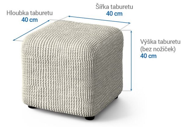 Huse bielastice COSTINA smântânii taburet (40 x 40 x 40 cm)