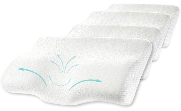 Set 4X perne cu suport cervical din spuma cu memorie pentru copii 10-16 ani Suporto®️ 50x30, cu perforatii
