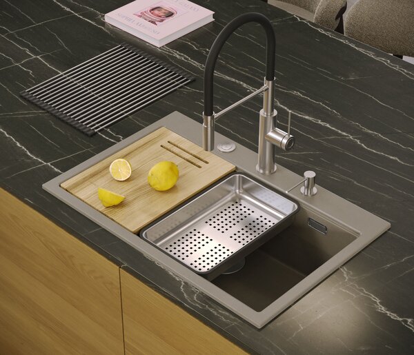 Quadron Marc chiuveta graniteq 76x50 cm negru HQM7650U8_BS