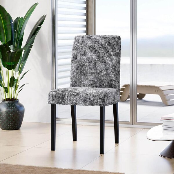 Huse bielastice MARMO gri scaun cu spatar 2 buc (45 x 45 x 50 cm)