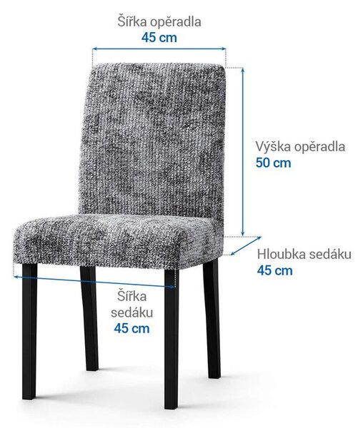 Huse bielastice MARMO gri scaun cu spatar 2 buc (45 x 45 x 50 cm)