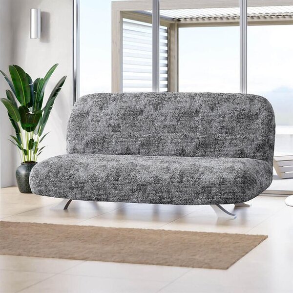 Huse bielastice MARMO gri 2fotoliu cu manere de lemn (l. 80 -140 cm)