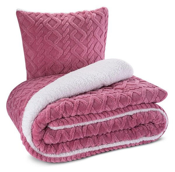 Set matlasat cu blăniţă INVERNO, culoare mure 2 buc