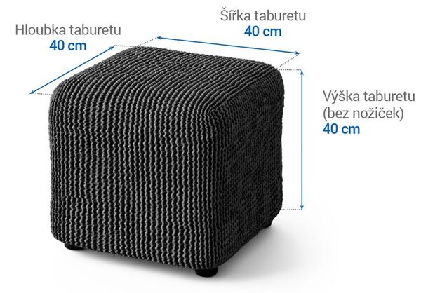 Huse bielastice COSTINA antracit taburet (40 x 40 x 40 cm)