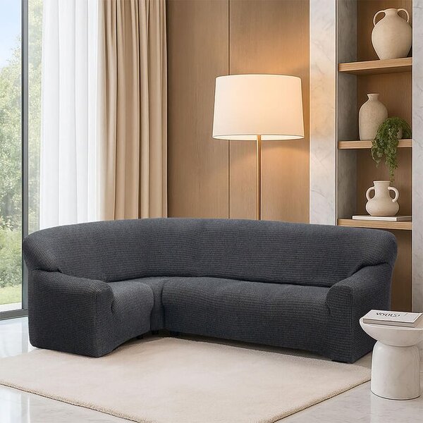 Huse super elastice RUBINIA antracit colţar (l. 340 - 540 cm)