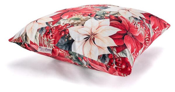 Set de 3 fețe pernuțe RED POINSETTIA 45 x 45 cm