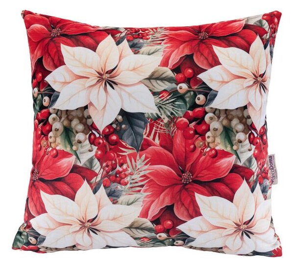 Set de 3 fețe pernuțe RED POINSETTIA 45 x 45 cm
