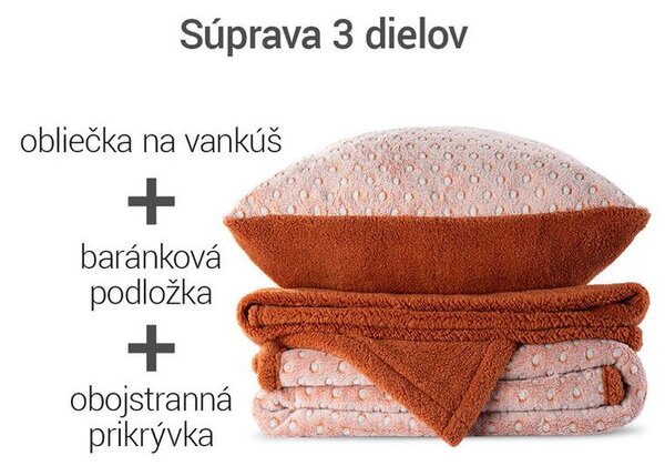 Set cu blăniţă POLKA caramel 3 buc