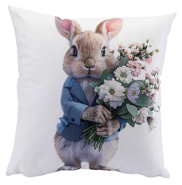 Set de 2 fețe pernuțe IEPURAȘ DRĂGUȚ 40 x 40 cm