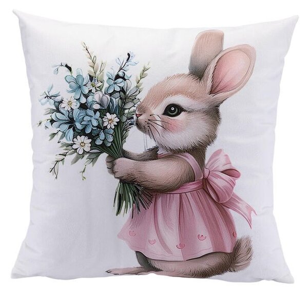 Set de 2 fețe pernuțe IEPURAȘ DRĂGUȚ 40 x 40 cm