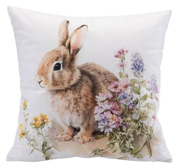 Set de 2 fețe pernuțe IEPURAȘI ÎN IARBĂ 40 x 40 cm
