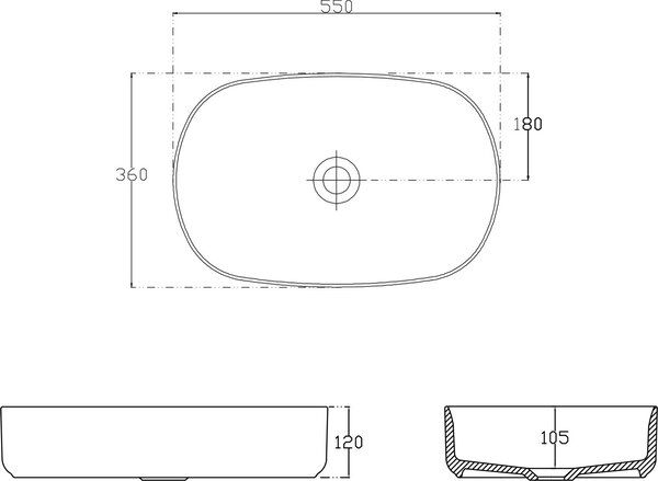 Isvea Infinity lavoar 55x36 cm ovale de blat roz mat 10NF65055-2S