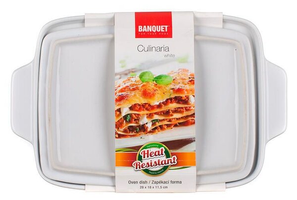 Formă dreptunghiulară de copt cu capac CULINARIA White 28 x 18 cm